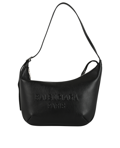 Mary-Kate Shoulder Bag, £495, Handbags, Black, Leather, Front view